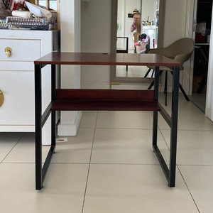 Mesa Minimalista SIBA 80x50x75(cm) con Estructura de Hierro y Estante para Libros FD68039, Mesa para Computadora Portátil y de Escritorio para Dormitorio u Hotel - Product Image 6