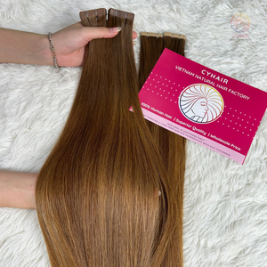 Meilleure vente 30 pouces Moka Melt Color Extensions de cheveux naturels vietnamiens Loose Deep Wave vente en gros Normarl Tape Hair - Product Image 2