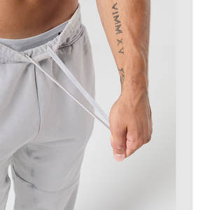 Joggers ajustados de algodón para hombre, pantalones de chándal con logotipo personalizado, tela de lona cómoda para entrenamiento de gimnasio al aire libre informal, estilo Atlético - Product Image 6