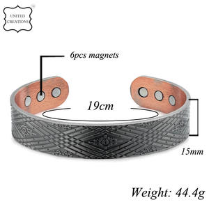 Wholesale <b>Copper</b> <b>Bracelet</b> Handmade <b>Magnetic</b> Adjustable Pure <b>Copper</b> <b>Magnetic</b> <b>Men</b> <b>Bracelet</b> - Product Image 2