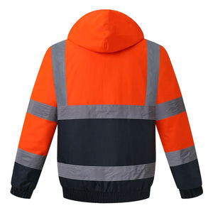 Veste de sécurité pour vêtements de travail de construction colorés de haute qualité avec col à capuche et décoration de poche Tissu résistant à l'eau - Product Image 4