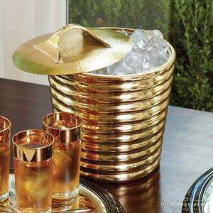 Cubo de hielo ovalado de metal de latón, Tina de vino de latón para interior, exterior, restaurante, Cubo de cerveza para fiesta, Bar, hogar, boda, venta al por mayor 2025 - Product Image 3