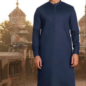 Traje Shalwar Kameez de Verano para Hombre, Diseño Más Reciente de 2026, Hecho en Fábrica, Informal, de Algodón, Mangas Largas, Estampado Sólido para Uso Diario y Eid - Product Image 1