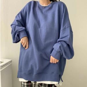 Sweat-shirts pour femmes en polyester/coton mélangé, décontractés, patchwork, col rond, manches longues, couleur personnalisable, logo, séchage rapide - Product Image 4