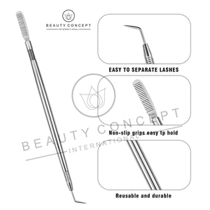 Outils de levage de cils Double face de qualité supérieure Concept écologique Extension de Volume de permanente Finition argentée Ascenseur de cils liquide - Product Image 2