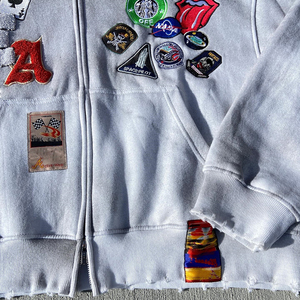 Sweat à capuche vintage lavé en coton mélangé personnalisé à double fermeture éclair pour hommes, sweat à capuche avec broderie et appliques à fermeture éclair bidirectionnelle - Product Image 5