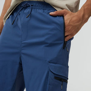 Joggers Cargo informales de alta calidad para hombre, pantalones elásticos ligeros de secado rápido con bolsillo trasero, rayas curvas rectas - Product Image 6