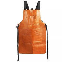 Delantal de Soldadura de Cuero/PU Marrón Resistente al Calor de Alta Calidad, Personalizable con Logotipo, Tallas y Diseño a Medida - Kit de Delantal Duradero para Chef o Carnicero