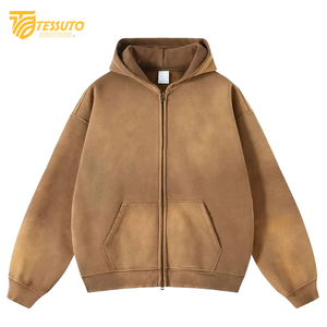 Usine de qualité Logo personnalisé imprimé à capuche poids lourd 100% coton lavage à l'acide conception hiver hommes sweats à capuche tricotés - Product Image 4