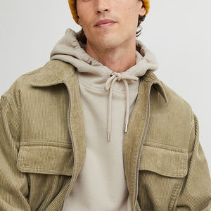 Sweats à capuche imprimés personnalisés à la mode pour hommes en peluche épaissie couleur unie brodée techniques de teinture unie pour la saison d'hiver - Product Image 6