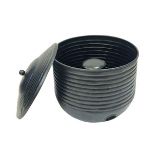 Maceta de Metal Acanalado para Manguera de Jardín con Tapa, Contenedor de Almacenamiento de Manguera para Exteriores, Organizador Decorativo para Jardín - Product Image 2