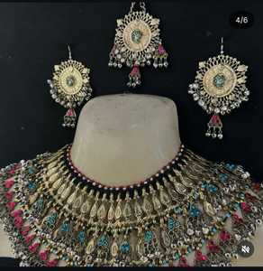 Servicio OEM de alta calidad Vintage aleación Afghani collar pendientes proveedor directo boda y fiesta desgaste afgano conjuntos de joyería adultos - Product Image 3