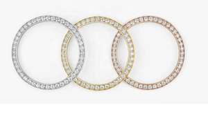 Lujo Pave ajuste corte redondo reloj bisel amarillo oro plata tono Iced Out anillo reemplazo reloj piezas al por mayor - Product Image 5