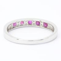Vente en gros d'anneaux classiques de luxe de haute qualité pour femmes, en or blanc 18 carats, sertis de rubis de 0,06 ct, pour un anniversaire