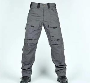 Pantalon cargo décontracté pour homme, tactique, imperméable, en toile, taille élastique, multi-poches, respirant, écologique, 100% coton - Product Image 1