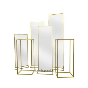 อุปกรณ์ตกแต่งงานแต่งงานกรอบเคลือบทองทำจากอลูมิเนียมดูน่าดึงดูด - Product Image 2