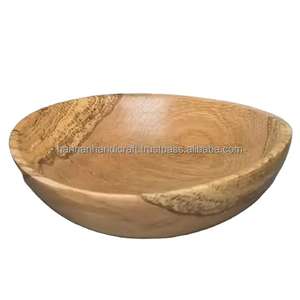 Bol en bois de manguier/bambou personnalisé, finition naturelle, élégant, écologique, pour servir des fruits et des salades lors de fêtes, logo personnalisé - Product Image 2