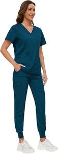 Ensembles de gommage d'hôpital unisexe uniformes médicaux en gros gommages d'allaitement confortable col en V polyester rayonne coton - Product Image 5
