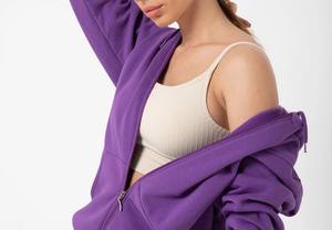 Sweat-shirts pour femmes de haute qualité, imprimés en 3D, effet délavé, lourds, avec logo en mousse personnalisé et mélange polyester/coton - Product Image 5