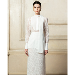 Listo para enviar, camisas Bloomes para mujer, ropa de mujer de tela de lujo, blusa con frente de corbata Coral, moda sostenible elegante - Product Image 1