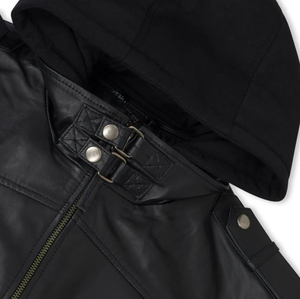 High Street hommes Bomber pilote veste 100% cuir de mouton véritable coupe ajustée fermeture éclair respirant couette doublure amovible avec capuche - Product Image 5