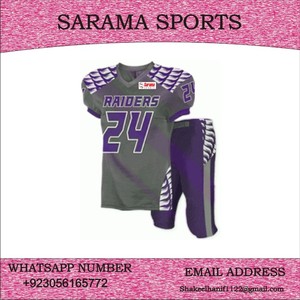 Maillots d'uniforme de football américain en polyester 100% bon marché en gros équipe et logos de jeunes, - Product Image 5