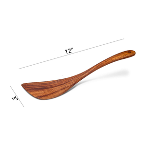 High Quality Natural Acacia <b>Wooden</b> Flat Frying <b>Spatulas</b> with Long Handle Cookware Utensils for Cooking Made in Vietnam - Product Image 2