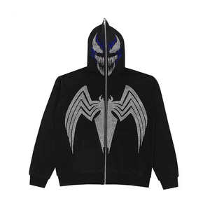 OEM ODM Pull pour hommes avec fermeture éclair surdimensionnée unisexe poids lourd 100% coton polaire fermeture éclair complète vierge sweat à capuche avec fermeture éclair intégrale - Product Image 1