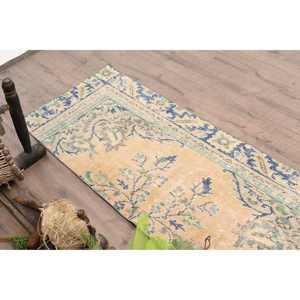 Alfombra Vintage, Alfombra de Pasillo de 2.1x5.9 pies, Alfombra Turca de Lana Azul Ombré - Product Image 5