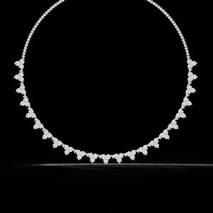 Collar de tenis de diamantes cultivados en laboratorio brillante de señora en oro rosa blanco amarillo sólido de 14 quilates con un diamante redondo - Product Image 1