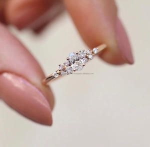 Igi/gia แล็บปลูกวินเทจ14K สีขาวทองทองแต่งงาน/หมั้นแหวนเพชรทรงรีสำหรับทุกเพศประดับงานเลี้ยงครบรอบที่สมบูรณ์แบบ - Product Image 4