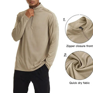 เสื้อซิปครึ่งตัวคุณภาพสูงสำหรับใส่ได้ทั้งชายและหญิงเสื้อกีฬาแขนยาวสำหรับเล่นยิมวิ่งกลางแจ้งกีฬากรีฑาแขนยาวไซส์ใหญ่พิเศษ - Product Image 2