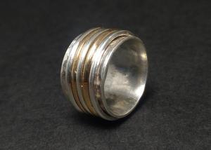 925 argent Sterling Unique minimaliste Spinner Band Fine Vintage bijoux en argent idée cadeau de mariage - Product Image 5