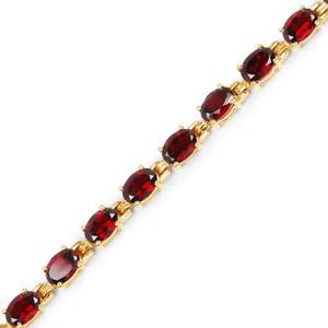 Bracelet de tennis en pierre de grenat créé par laboratoire en argent 925 rempli d'or Design minimaliste Bracelets et bracelets fins pour filles - Product Image 1