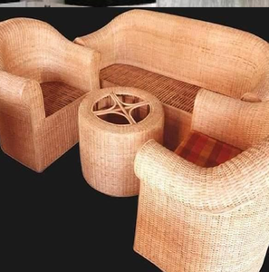 Exclusivo juego de sofá de mimbre de caña, para terraza de jardín, patio, salón exterior por el fabricante indio a precio mayorista - Product Image 6