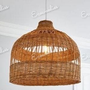 Suspension en bambou plafonnier lustre suspendu dôme suspendu abat-jour de plafond fait à la main pour hôtel café chambre - Product Image 1