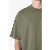 T-shirt robuste pour usage quotidien, couleur olive délavée, 100% coton, 300 g/m², coupe décontractée