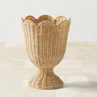 Tissé à la main naturel rotin osier jardinière ensemble piédestal Pot de fleur décoratif intérieur extérieur plante panier en gros jardin décor