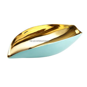 Bol de service fantaisie décoratif de qualité supérieure avec base en métal plaqué or Bol rond sans fruits et noix - Product Image 6