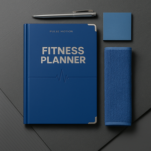 Labon màu xanh tập thể dục kế hoạch Debossed nhịp tim dòng bạc lá Bìa xung chuyển động phòng tập thể dục tập luyện Tạp Chí cho đào tạo hàng ngày - Product Image 1