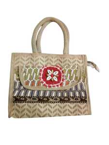 Bolso bordado de yute elegante y duradero Accesorio de compras de mano reutilizable - Product Image 6