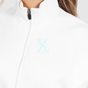 Otoño Invierno temporada uso bolsillo liso diseño personalizado mujer media cremallera pulóver algodón sudaderas de gran tamaño sudaderas con capucha mujeres - Product Image 2