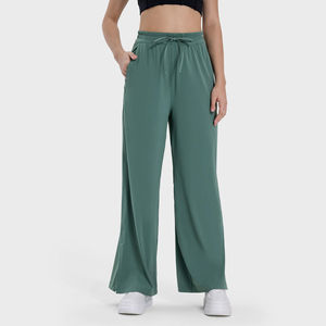 Fabricantes de ropa, pantalones apilados personalizados para mujer, pantalones de chándal con diseño de mujer, pantalones acampanados de talla grande para mujer, transpirables - Product Image 4