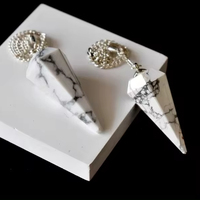 Pendentif de radiesthésie indien en howlite et quartz rose facetté, fait main, de qualité supérieure, tailles personnalisées, cristal métaphysique, vente en gros