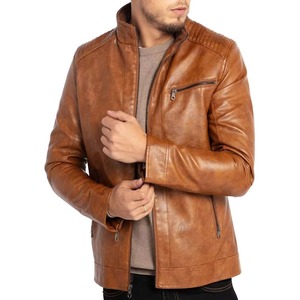 Chaqueta de Cuero para Hombre de Talla Grande al por Mayor, con Cuello Alto y Logotipo Frontal, Transpirable, de Secado Rápido, para Uso en Exteriores - Product Image 1