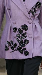 เสื้อโค้ทผ้าฝ้ายงานฝีมือสุดหรูสำหรับงานแต่งงาน ลายซูซานี สำหรับผู้หญิง เป็นมิตรกับสิ่งแวดล้อม ปรับแต่งได้ ทรงครอป - Product Image 4