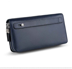 Cartera de Cuero Genuino de Lujo, Cierre de Cremallera, Diseño Bifold Suave, Impermeable, Forro de Poliéster Cómodo, Cartera de Cuero para Hombre - Product Image 5