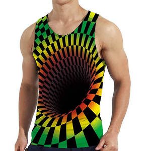 Débardeurs sans manches personnalisés pour hommes Nouveau gilet de sport de remise en forme décontracté Polyester respirant Sublimation Musculation Workout Tricoté - Product Image 1