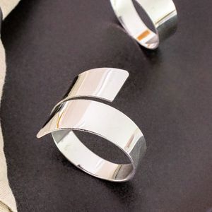 Polished stainless steel modern design metal napkin <b>ring</b> perfect durable for restaurants catering services or banquet halls - Product Image 4