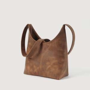 Authentic Tan Brown Leather Vintage Hobo Bag - Product Image 4